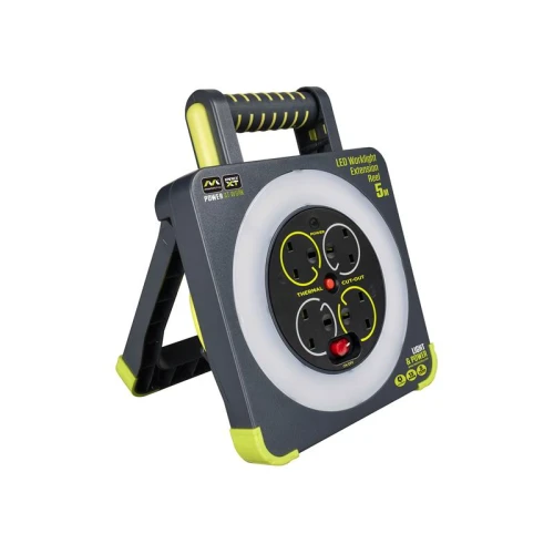 Masterplug Work Light Cable Reel 240V 13A 4-Socket 5m
