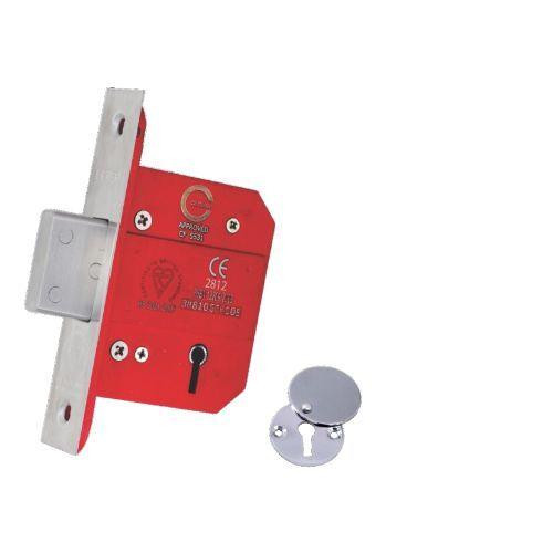 Mortice Deadlock 5 Lever BS3621 65mm SS