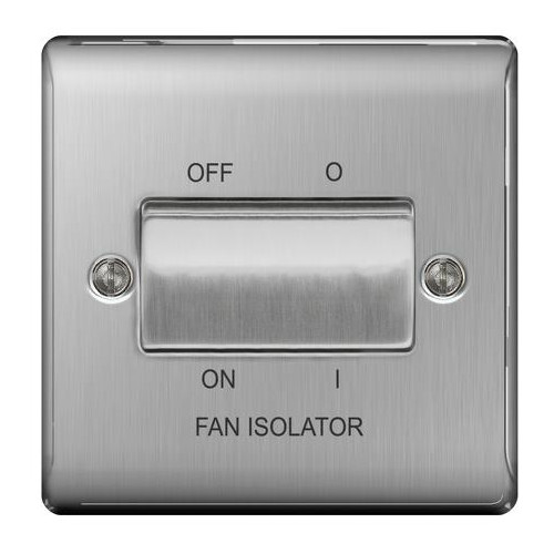 Nexus Metal Brushed Steel 3Pole Fan Isolator