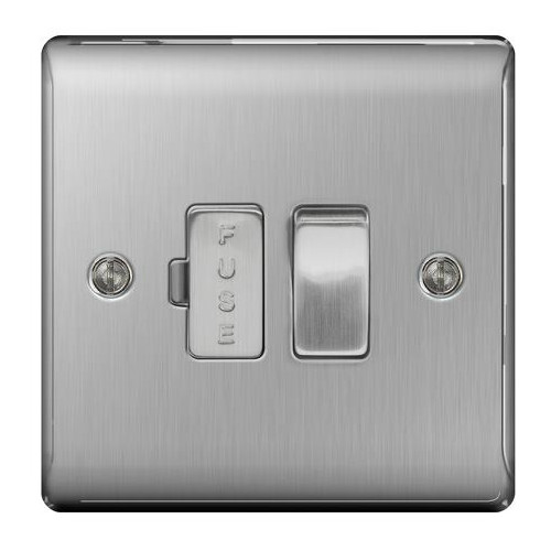 Nexus Metal Brushed Steel 13A Fused Connection Unit Switched