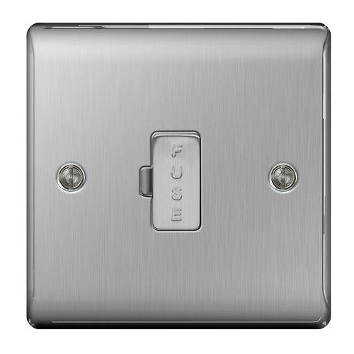 Nexus Metal Brushed Steel 13A Fused Connection Unit Unswitched