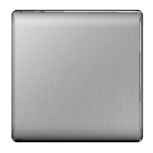 Nexus Metal Brushed Steel 1 Gang Blank Plate