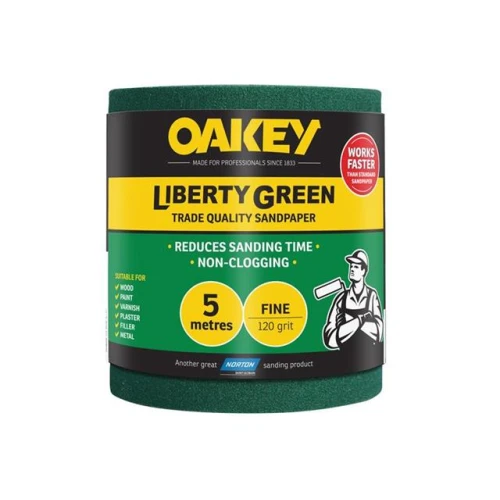 Oakey Liberty Green Roll 115mm x 5m Fine 120g