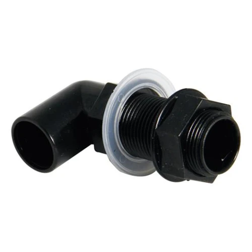 Overflow- Bent Tank Connector Black