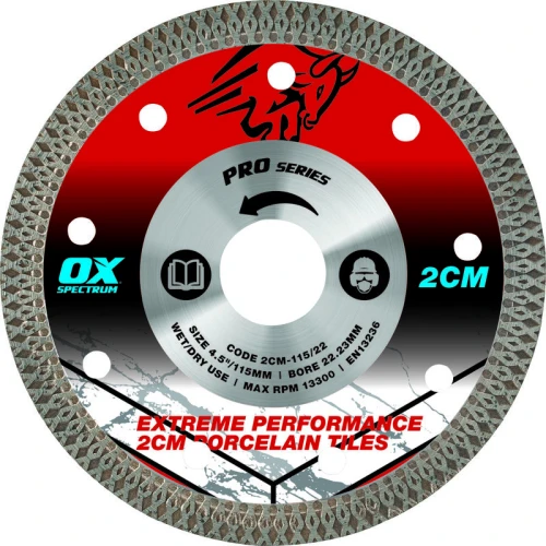 OX Pro 2CM Porcelain Cutting Blade 115mm x 22.23mm