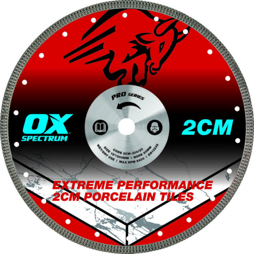 OX Pro 2CM Porcelain Cutting Blade 300mm x 20mm