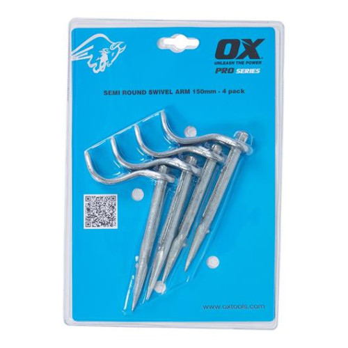 OX Pro Semi Round Dutch Pin, Swivel Arm - 4pk