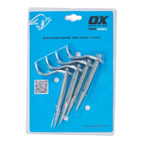 OX Pro Semi Round Dutch Pin, Swivel Arm - 4pk