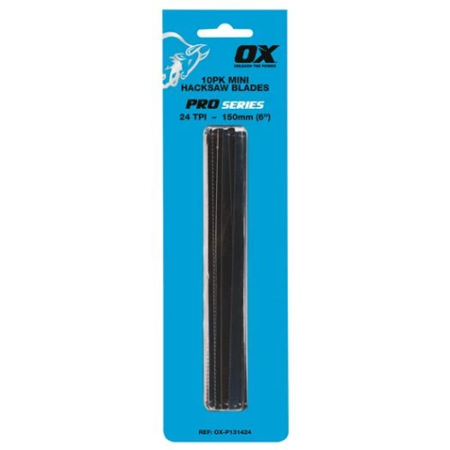 Ox Pro 6" Hacksaw Blades 24TPI Pack of 10