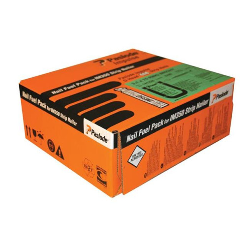 Paslode 3.1mm x 90mm IM350 Straight Shank Bright Nails 2200 - 2 x Fuel Cells