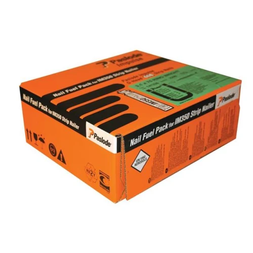Paslode 2.8 x 63mm IM350+ Ring Shank Nails Bright Finish Box of 3300 + 3 Fuel Cells
