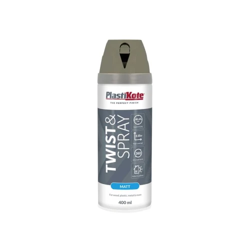 PlastiKote Twist & Spray Matt 400ml Quartz Grey