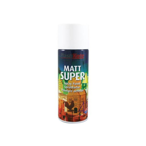 Plastikote Super Spray Matt White RAL 9016 400ml
