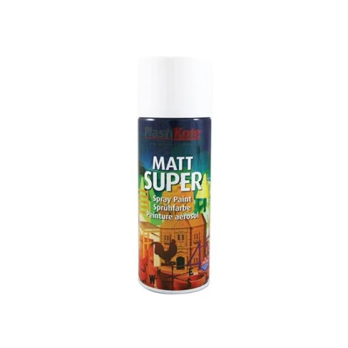 Plastikote Super Spray Matt White RAL 9016 400ml