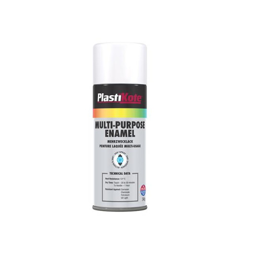 Multi Purpose Enamel Spray Paint Matt White 400ml