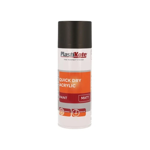 Trade Quick Dry Acrylic Spray Paint Matt Black 400ml