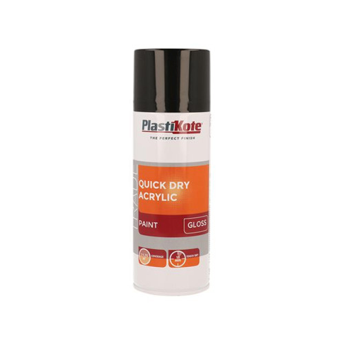 Trade Quick Dry Acrylic Spray Paint Gloss Black 400ml