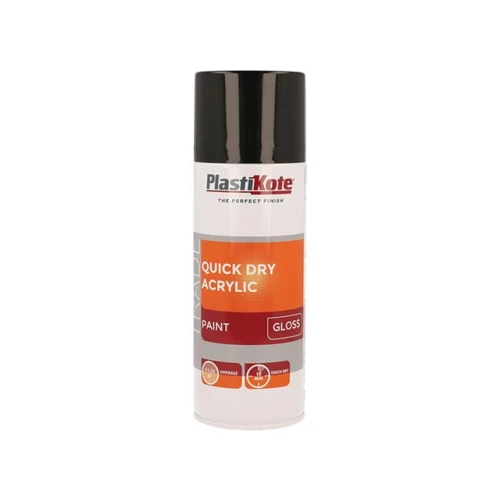 Trade Quick Dry Acrylic Spray Paint Gloss Black 400ml
