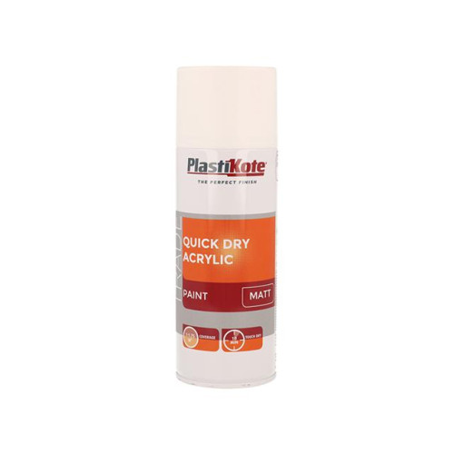 Trade Quick Dry Acrylic Spray Paint Matt White 400ml