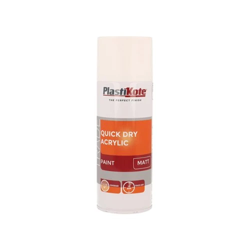 Trade Quick Dry Acrylic Spray Paint Matt White 400ml