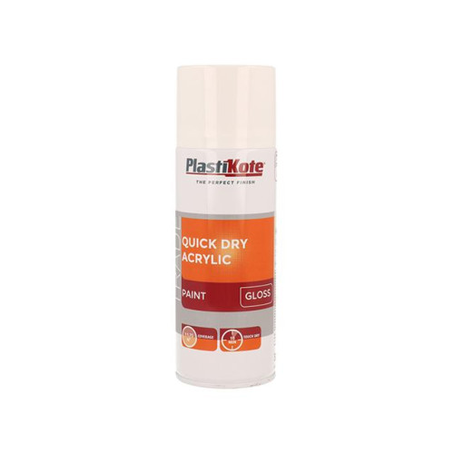 Trade Quick Dry Acrylic Spray Paint Gloss White 400ml