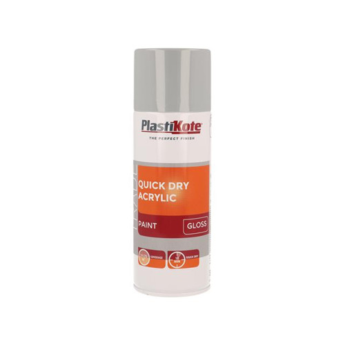 Trade Quick Dry Acrylic Spray Paint Gloss Grey 400ml