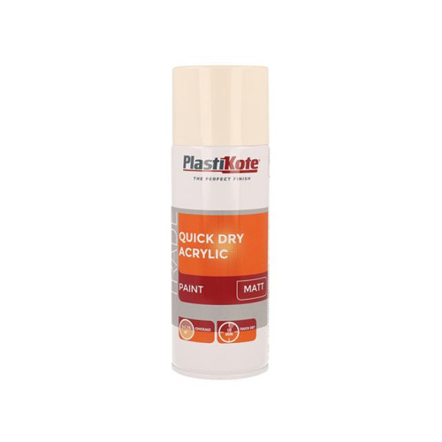Trade Quick Dry Acrylic Spray Paint Matt Magnolia 400ml