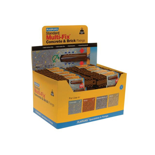 Plasplugs GP600 General Purpose Fixings 40 Plugs x 50 Strips