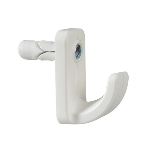 Plasplugs HW 124 Single Hollow Door Hook (1) White
