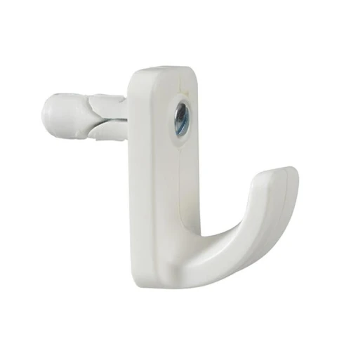 Plasplugs HW 124 Single Hollow Door Hook (1) White