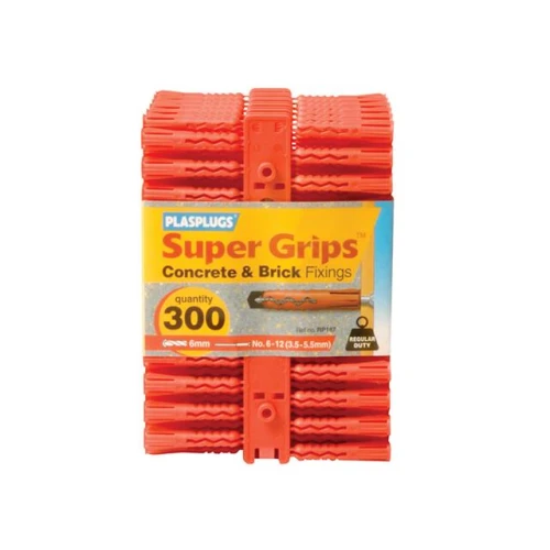 Plasplugs RP 187 Solid Wall Super Grips&acirc;&cent; Fixings Red (300)