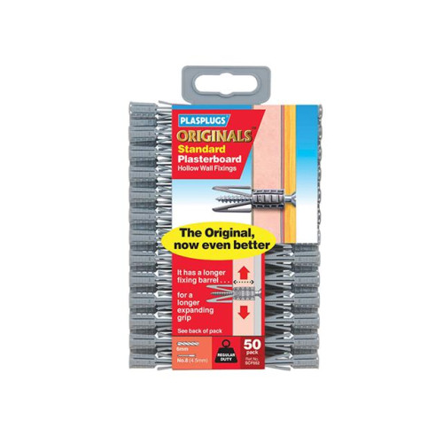 Plasplugs SCF 552 Originals Plasterboard Fixings Pack of 50