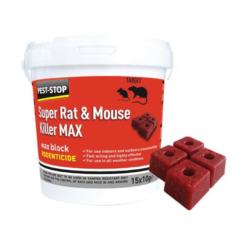 Pest Stop Super Rat & Mouse Killer MAX Wax Blocks