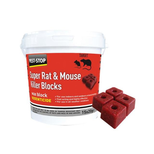 Pest Stop Super Rat & Mouse Killer Wax Blocks