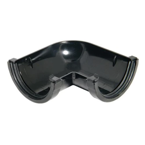 75mm Half Round 90Deg Angle Black