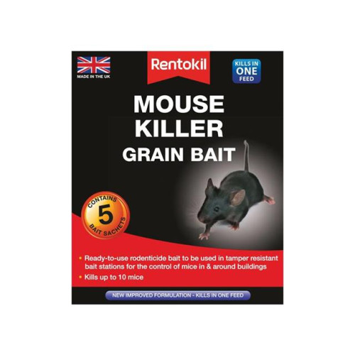 Rentokil Mouse Killer Grain Bait Pack of 5