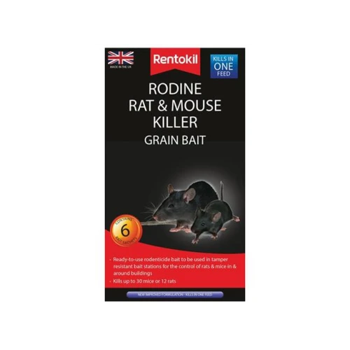 Rentokil Rodine Rat & Mouse Killer Grain Bait 6 Sachets