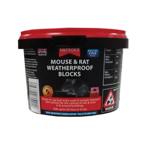 Rentokil Rat & Mouse Weatherproof Blocks Tub of 5