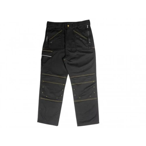 Roughneck Black Multi Zip Work Trouser