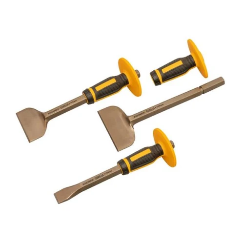 Roughneck Bolster & Chisel Set with Non-Slip Guards, 3 Piece