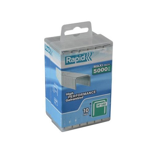 Rapid 140/10 10mm Galvanised Staples Poly Pack 5000
