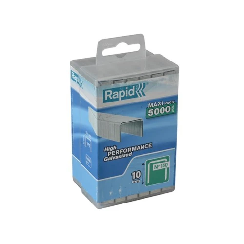 Rapid 140/10 10mm Galvanised Staples Poly Pack 5000