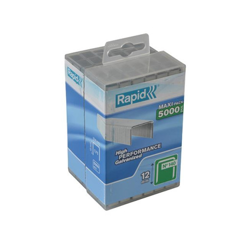 Rapid 140/12 12mm Galvanised Staples Poly Pack 5000