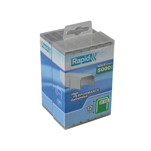 Rapid 140/12 12mm Galvanised Staples Poly Pack 5000