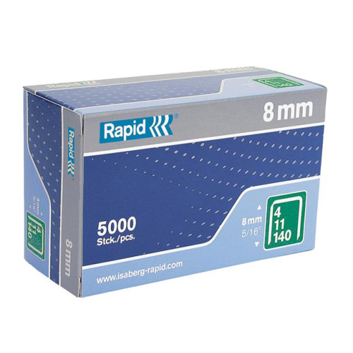 Rapid 140/8 8mm Galvanised Staples Box 5000
