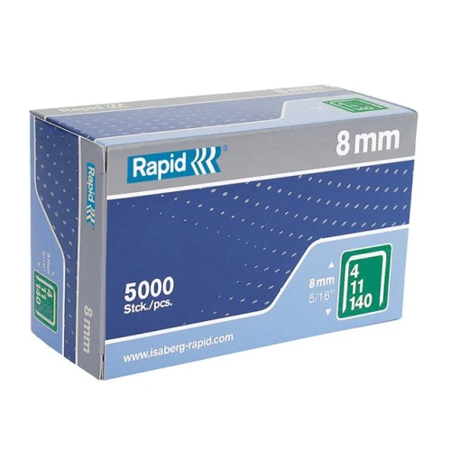 Rapid 140/8 8mm Galvanised Staples Box 5000
