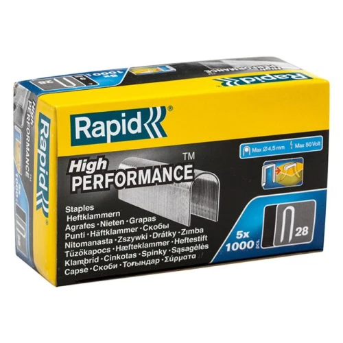 Rapid 28/10 10mm DP x 5m Galvanised Staples Pack 5 x 1000