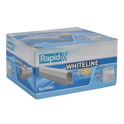 Rapid 36/14 14mm DP x 5m White Staples Pack 5 x 1000