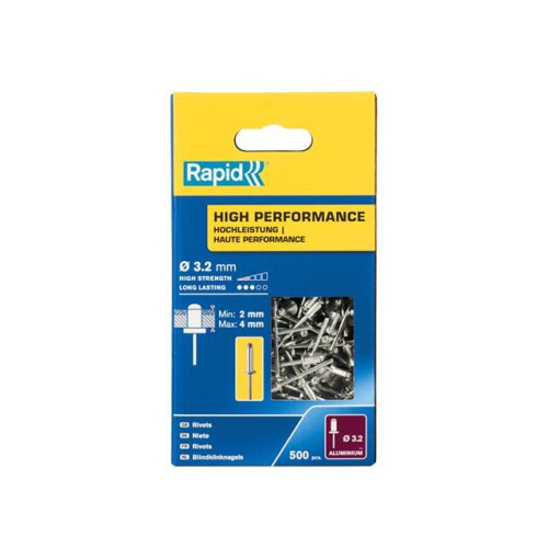 Rapid High Performance Rivets 3.2 x 8mm (Box 500)