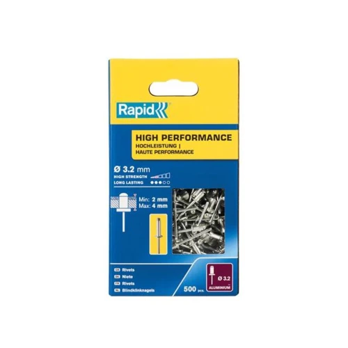 Rapid High Performance Rivets 3.2 x 8mm (Box 500)